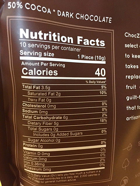 Nutrition label - only 40 calories!