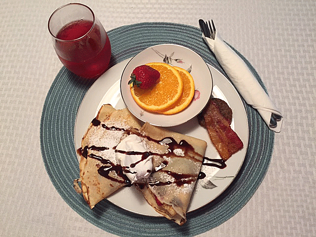Chocolate on breakfast at Three Sisters Cottages in Jefferson, Texas