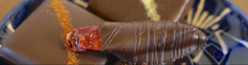 Chocolate covered chile pepper