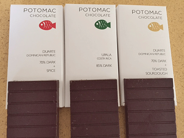 3 flavors of Potomac Chocolate