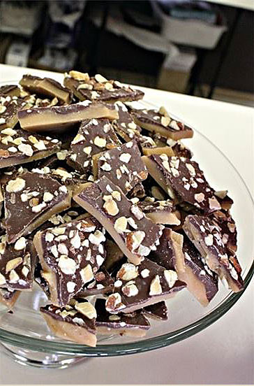 A plate piled high with Toffee Treats