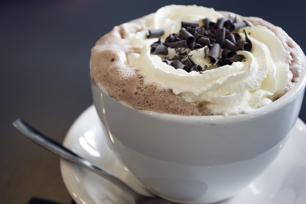 Hot chocolate with whipped cream