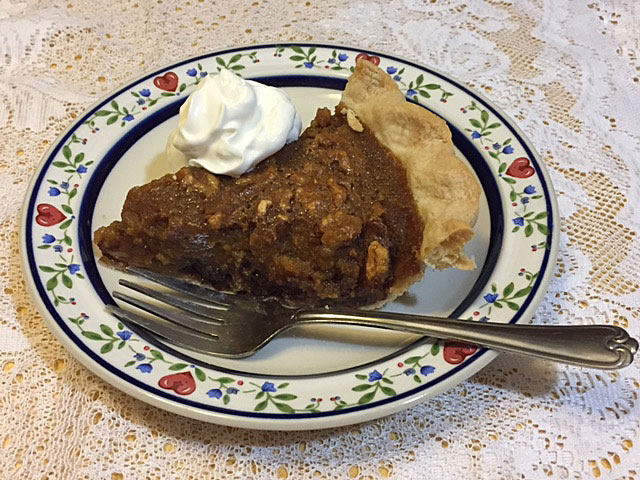 A slice of delicious Sweet Potato Chocolate Pie.